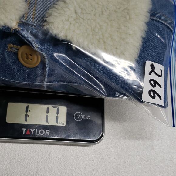 Crewcuts J. Crew Girls' Denim Chore Jacket Sherpa Trim Large 10/11 Barn Jacket - Picture 12 of 12